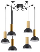 SE21-GM-4-BL6-MS3 ADEPT TUBE Gold Matt Pendant Black Metal Shade+ HOMELIGHTING 77-8646