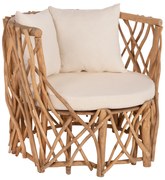 ΠΟΛΥΘΡΟΝΑ ΚΑΑΝ HM5994 ΚΛΑΔΙΑ TEAK ΣΕ ΦΥΣΙΚΟ-ΜΑΞΙΛΑΡΙΑ ΛΕΥΚΑ 95x89x80Υεκ.