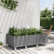 vidaXL Ζαρντινιέρα Κήπου με Ροδάκια Αν.Γκρι 150x80x54εκ Πολυπροπυλένιο