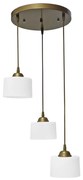 Φωτιστικό Οροφής Τρίφωτο Heronia Drum White/Gold 35-0087