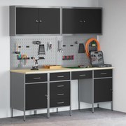 vidaXL Set Εργαλειοθήκης 10 Τεμαχίων Μαύρο Ατσάλι