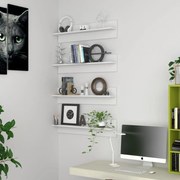 Ραφιέρες Τοίχου 4 τεμ. Λευκό 80 x 11,5 x 18 εκ. από Μοριοσανίδα