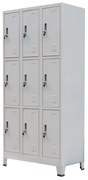 Φοριαμός Γκρι 90x45x180 εκ. από Ατσάλι με 9 Τμήματα 20157