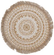 Χαλάκι Στρογγυλό Yute 235 Beige-White διαμετρος 120εκ. - Kentia