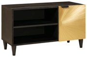vidaXL Ντουλάπι TV Μαύρο και Χρυσό 80 x 33 x 46 εκ Μασίφ ξύλο μάνγκο