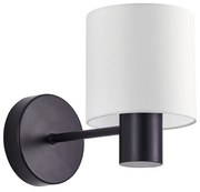SE21-BL-16-SH1 BLACK WALL LAMP WHITE SHADE+