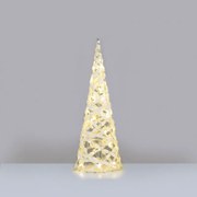 "WHITE COTTON THREAD CONE TREE" 40 MINI WW LED ΛΑΜΠ. ΜΠΑΤ. 3ΧΑΑ,IP20 Φ20.5X60CM ACA X11401119