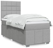 vidaXL Κρεβάτι Boxspring με Στρώμα Ανοιχτό Γκρι 80x200 εκ. Υφασμάτινο