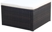 vidaXL Υποπόδιο Καφέ 53 x 53 x 30 εκ. από Συνθετικό Ρατάν