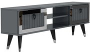 Έπιπλο Τηλεόρασης Lidya 475OLV2918 150x30x45,6cm Anthracite-Silver