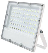 LED WHITE SMD FLOOD LUMINAIRE IP65 50W 6000K 6000Lm 100-277V RA80 IK08 5YRS BREATHING VALUE ACA J5060W