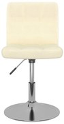 vidaXL Καρέκλα Τραπεζαρίας Περιστρεφόμενη Κρεμ Υφασμάτινη