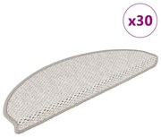 vidaXL Πατάκια Σκάλας Αυτοκόλ. 30 τεμ. Όψη Σιζάλ Πλατίνα 65x21x4 εκ.