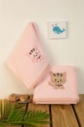 ΠΕΤΣΕΤΑ Με Κέντημα Σετ 2 τεμ bebe Kitty 136 30X50,70X140 Ροζ 100% Cotton - DIMcol