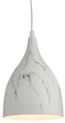 Φωτιστικό κρεμαστό μεταλλικό σε καμπάνα απόχρωσης μαρμάρου λευκού ACA-KS174317MR-Λευκό KS174317MR