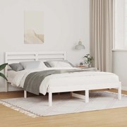vidaXL Σκελετός Κρεβατιού Λευκό 140 x 190 cm Μασίφ ξύλο πεύκου
