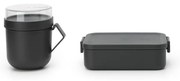 Brabantia 1006306 Σετ Δοχείο Φαγητού Πλαστικό Make&amp;Take 2τμχ Dark Grey