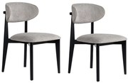Καρέκλα Lionte (Σετ 2Τμχ) 566WYL1125 53x58x86cm Grey-Black Ξύλο,Ύφασμα