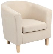 Intrahome Πολυθρόνα Tronmo Intrahome κρεμ ύφασμα και πόδι rubberwood σε φυσική απόχρωση 75x69x75εκ | SKU: INTRAPA-366111165