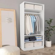 Ντουλάπα Λευκή 100 x 50 x 200 εκ. από Επεξ. Ξύλο 800225