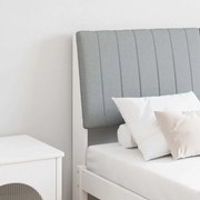vidaXL Ταπετσαρισμένο κεφαλάρι Ανοιχτό γκρι 140 cm