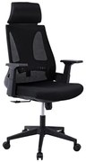 BF8750 Πολυθρόνα Γραφείου Διευθυντή, Mesh Μαύρο, Ύφασμα Μαύρο