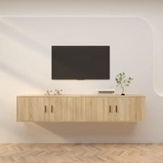 vidaXL Έπιπλα Τηλεόρασης Επιτοίχια 2 τεμ. Sonoma Δρυς 100x34,5x40 εκ