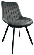 Καρέκλα Τραπεζαρίας ArteLibre MILONGA Γκρι/Μαύρο PU/Μέταλλο 55x61x88cm
