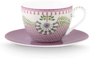 ΦΛΥΤΖΑΝΙ CAPPUCCINO ΜΕ ΠΙΑΤΑΚΙ 280ml PIP STUDIO - LILY &amp; LOTUS TILES LILAC