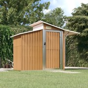 Αποθήκη Κήπου Καφέ 270x130x208,5 εκ. από Γαλβανισμένο Ατσάλι 316245