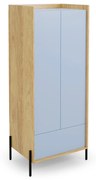 MOBIUS cabinet 2D color: hikora oak/blue horizon DIOMMI V-PL-MOBIUS-SZAFA_2D-NIEBIESKI