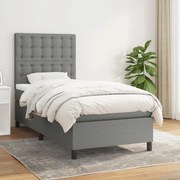 ΚΡΕΒΑΤΙ BOXSPRING ΜΕ ΣΤΡΩΜΑ ΣΚΟΥΡΟ ΓΚΡΙ 80X200 ΕΚ. ΥΦΑΣΜΑΤΙΝΟ 3142050