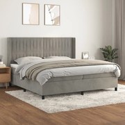 ΚΡΕΒΑΤΙ BOXSPRING ΜΕ ΣΤΡΩΜΑ ΑΝΟΙΧΤΟ ΓΚΡΙ 200X200 ΕΚ. ΒΕΛΟΥΔΙΝΟ 3132819