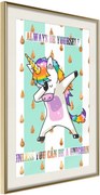 Αφίσα - Dabbing Unicorn - 40x60 - Χρυσό - Με πασπαρτού