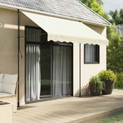 vidaXL Τέντα Συρόμενη Κρεμ 300 x 150 εκ. από Ύφασμα και Ατσάλι