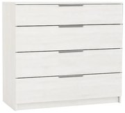 Συρταριέρα DRAWER 4 Συρτάρια Λευκό Μελαμίνη 80x40x83cm