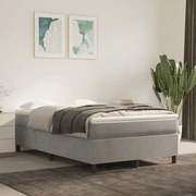 Κρεβάτι Boxspring με Στρώμα Ανοιχτό Γκρι 120x200 εκ. Βελούδινο - Γκρι