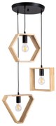 00683 GloboStar® GLOBOSTAR® ELISE 00683 Μοντέρνο Κρεμαστό Φωτιστικό Οροφής με Ντουί 3 x E27 AC 220-240V IP20 - Μπεζ &amp; Μαύρο - Μ55 x Π55 x Υ130cm