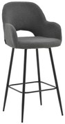 Intrahome Σκαμπό bar Renish Intrahome μπουκλέ γκρι-μεταλλικό μαύρο πόδι 51x57x114εκ | SKU: INTRAPA-130111319
