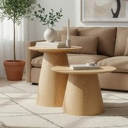 Βοηθητικά τραπέζια Kayano σετ 2 τεμ mdf σε φυσική απόχρωση 45x45x50 εκ.