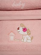 Σετ πετσέτες κεντητές Dog 07 Pink/Pink