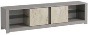 Έπιπλο Tηλεόρασης Aydos 382NRC2526 180x35x45cm Travertine Beige-Grey