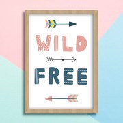 Παιδικός πίνακας Wild &amp; Free KD133 22x31cm Λευκό Κάδρο PVC (με πόστερ)