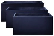 FLOWER POT-12 Set 3 τεμαχίων: 80x40x40cm + 100x45x45cm + + 122x55x55 Απόχρωση Dark Grey Set 3 τεμαχίων