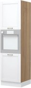 Επιδαπέδιο ντουλάπι φούρνου ψηλό Tahoma K21-60-2KR-Καρυδί - Λευκό ματ - 60.00Χ60.00Χ216.00cm