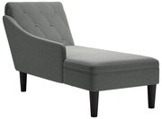 Ανάκλιντρο Σκούρο Γκρι Υφασμάτινο με Μαξιλάρι και Μπράτσο