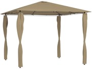 Κιόσκι με Καλύμματα Στύλων Taupe 3 x 3 x 2,6 μ. 160 γρ./μ² 313606