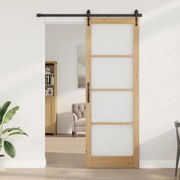vidaXL Εσωτερική Πόρτα με Γυαλί Καφέ 83 x 232 εκ.