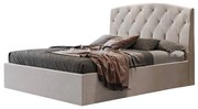 Επενδυμένο Κρεβάτι ROYAL Μπαούλο Διπλό Ύφασμα Εκρού 160x200εκ. 170x220x120 εκ.