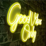 Διακοσμητικό Φωτιστικό Τοίχου Good Vibes Only 395NGR2123 62x2x37cm Led 25,7W Yellow Wallity